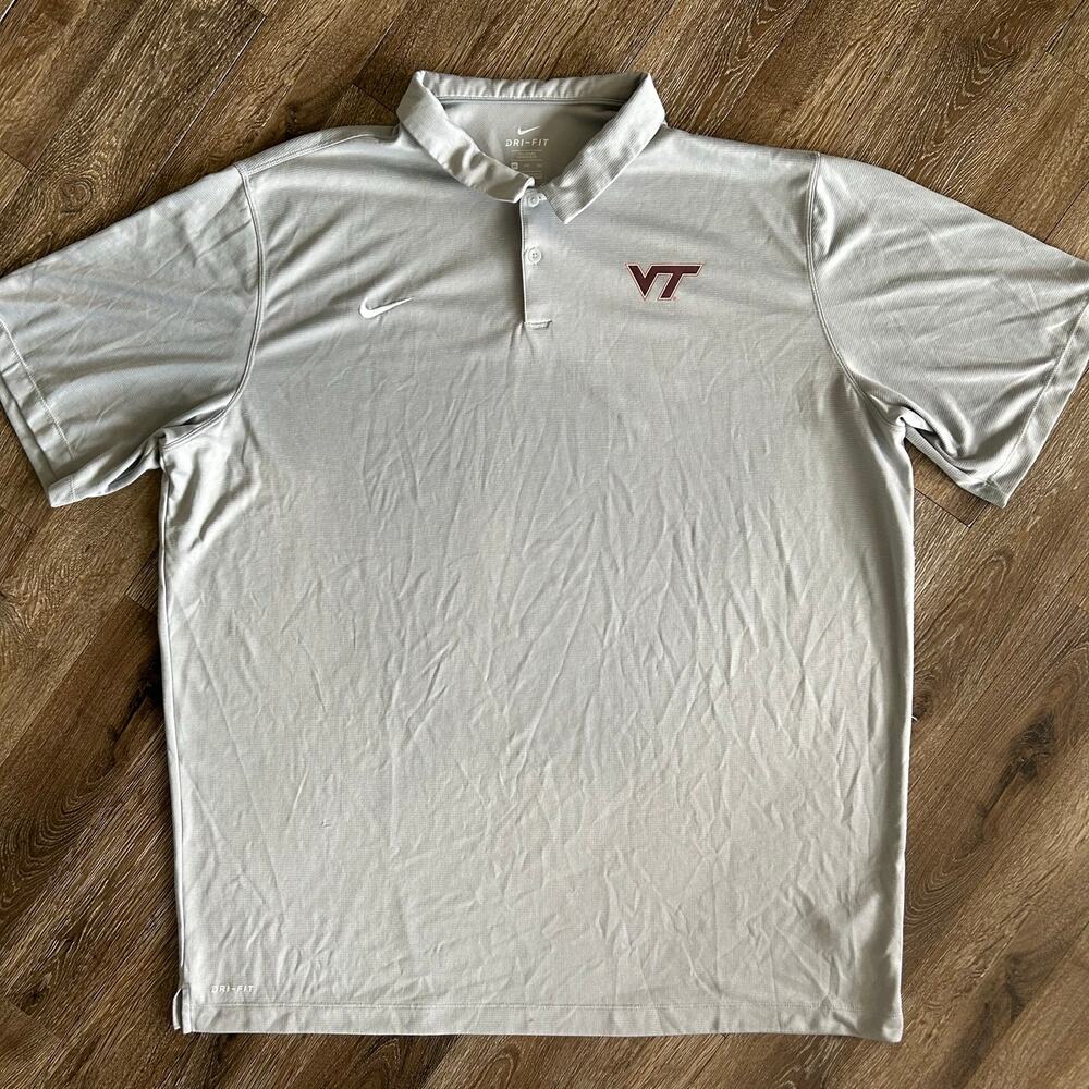 Virginia Tech Nike dry fit gray polo men’s size 3 XL
